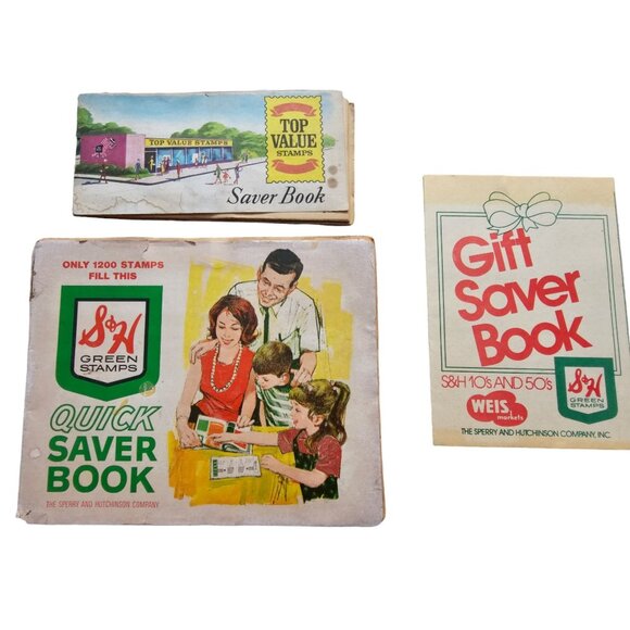 S&H Green Top Value Stamp Books Certificates Collection Vintage Saver Book Weis - Picture 3 of 10